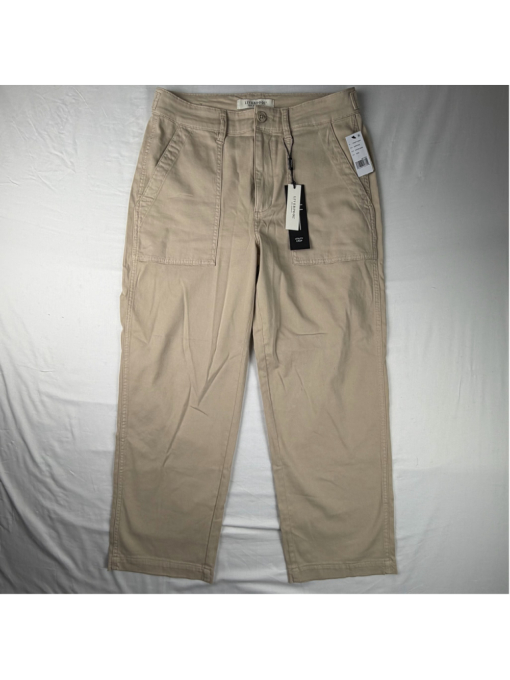 Liverpool Los Angeles Utility Crop Pants 8/29 Beige Safari Sand Chino Stretch⁠